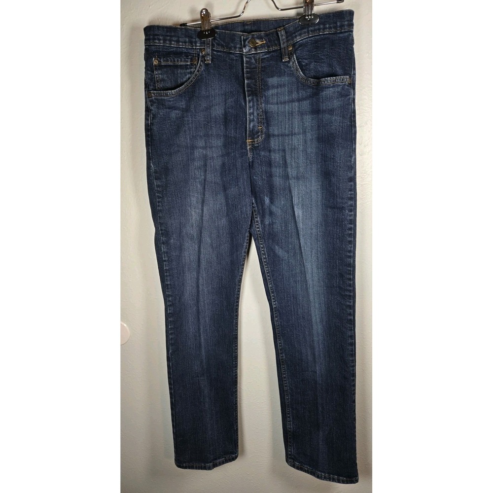 Wrangler Men's Relaxed Fit Straight Leg Blue Denim Jeans Size 33x32